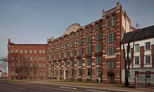 Burg, former shoe factory Tack & Cie built 1888-1906, main façade. Burg near Magdeburg