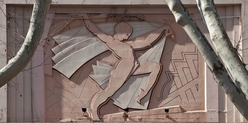 Frankr Avignon event centre LE PALACE 59809a expressionist stucco relief 1928 by R Servien