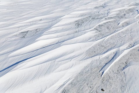 Nature, snow drift pattern on the Saint Lawrence River, Province of Quebec, Canada, North America