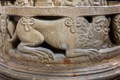 Freckenhorst, Collegiate Church of St Boniface, Romanesque baptismal font, 1st half of the 12th
