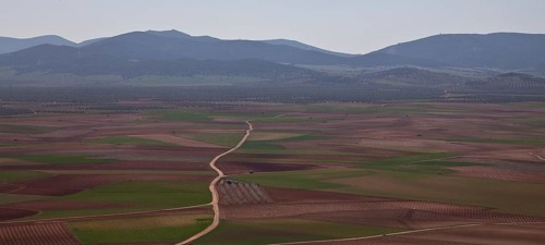 West of Consuegra, the Sierra de la Dehesa on the horizon
