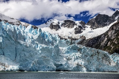 Porter Glacier, Cordillera Darwin, north-east foothills of the Beagle Channel, Tierra del Fuego,