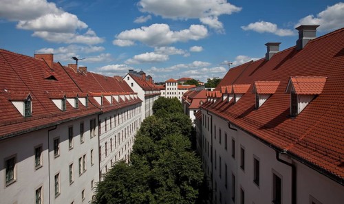 Hall S Francke Foundations 55468, Lindenhof seen from the main building to the east