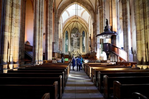 The Lutheran Church of St Thomas, Église Saint Thomas de Strasbourg, Alsace, worship room of a