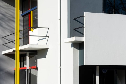 Utrecht, Rietveld-Schröder House or Schröder House, 1924 by Gerrit Rietveld, view from the