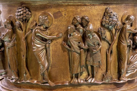Liège, Liege, St Barthélemy (Sint-Bartolomeüskerk, Sankt Bartholomäus), baptismal font by Reiner