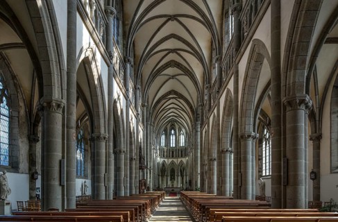 Avranches, Notre-Dame-des-Champs 1863-92. interior. View of the choir, St, Saint, Saint