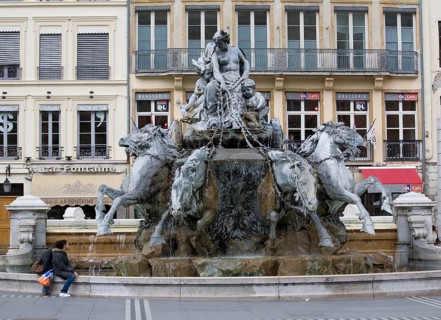 Lyon, market fountain
