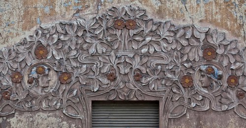 Alsleben (Saale) Art Nouveau façade relief 68936 Created around 1900 right side detail