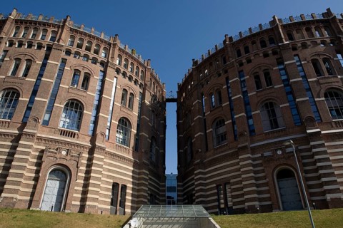 Gasometers C and D, 1898, remodelled by Wilhelm Holzbauer in 2001