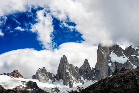 Laguna de los Tres with a view of the summit of Fitzroy, El Chaltén, Los Glaciares National Park,