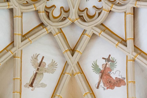 Castle church, vault in the choir with angels, St., Saint, Saint