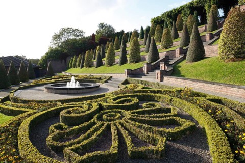 Terraced garden, staircase to the monastery