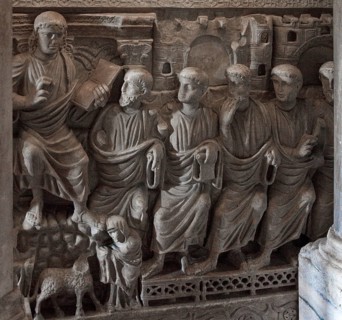 Italy Milan Milan Church of San Ambrogio 12th century STILICHO sarcophagus c. 390 under the pulpit