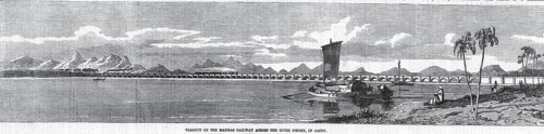 Madras View Viaduct on Madras Railway across the river Poiney in arcot, Chennai, Tamil Nadu, India,