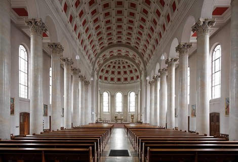 Built in 1830 by Georg Moller, rebuilt 1949-1953, view to the east, St., Sankt, Saint