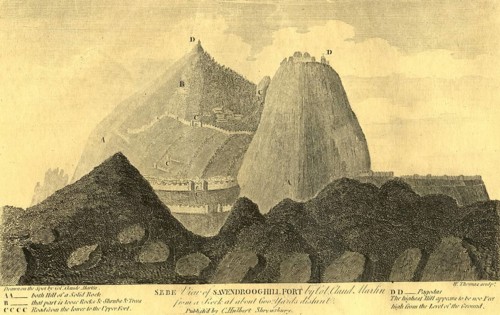Sebe view of Savendroog hill fort, Sindhudurga, Maharashtra, India, Asia