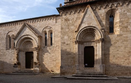 San Quirico d' Orcia, Collegiata, both south portals