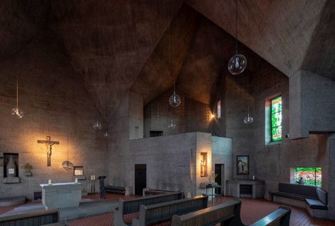 Bergisch-Gladbach, Bethanien Children's and Youth Village, chapel, built 1965-1967 by Gottfried