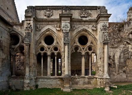 Ruin from 1805, two bays of the small cloister with Renaissance elements, St., Sankt, Saint