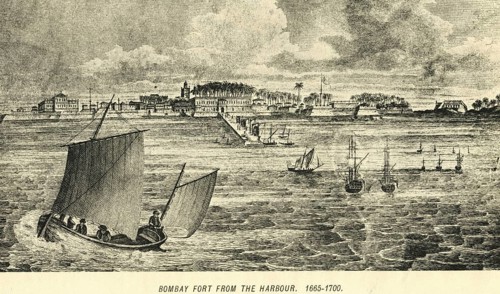Bombay fort from the harbour 1665 1700, Bombay now Mumbai, Maharashtra, India, Asia