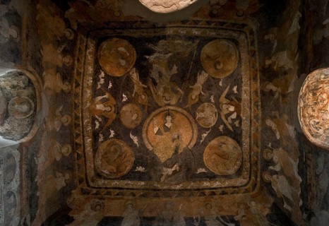 Chapel Saint-Michel, chancel vault painting, St., Saint, Saint