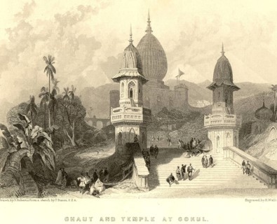 Ghat and temples at Gogul, Tamil Nadu, India, Asia