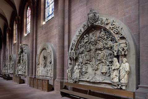 Worms, St Peter's Cathedral, north aisle, late Gothic reliefs