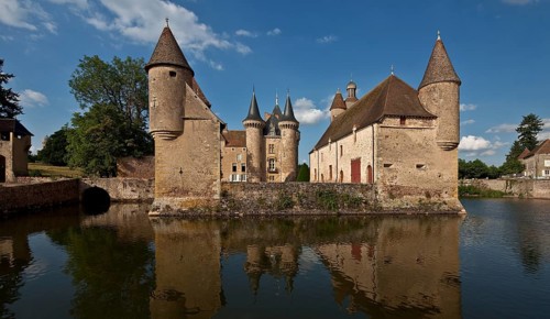 La Clayette Burgundy moated castle present appearance from 1380 partly remodelled in the 19th