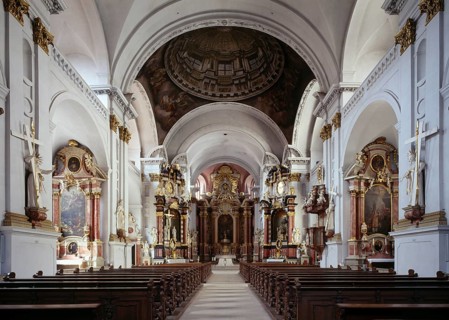 Interior view of the parish church. View of the choir. Construction period 1686 - 1718, St., Sankt,