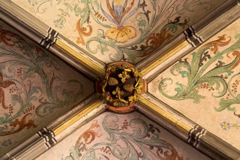 South aisle, vault with keystone, St., Sankt, Saint