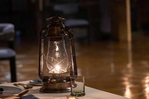 Petroleum lamp, Qwabi Private Game Reserve, Biosphere Reserve, Limpopo, South Africa, Africa