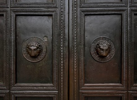 Aachen Cathedral Carolingian bronze door late 8th century Height 3.95 m Main entrance from the west