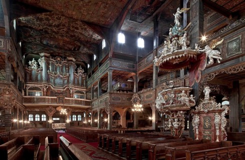Interior facing north-west, built 1656-57, organ 1666-69 by G. Klose, pulpit 1729 by A. G.