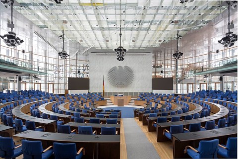 Bonn, government district (federal district, parliament district), Bundeshaus, former plenary hall,