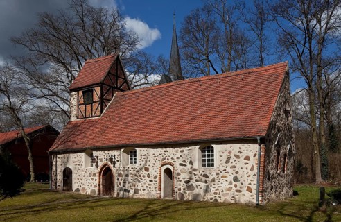 Schönfeld near Stendal village church 74780 View from south-east Fieldstone hall church mid 13th