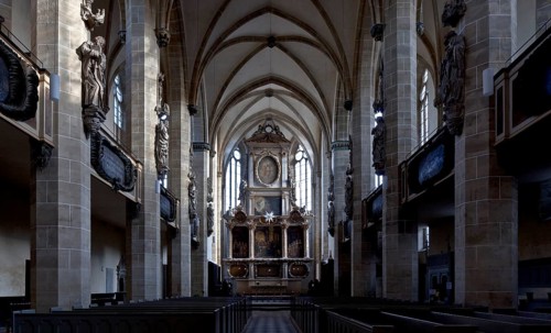 Interior facing east, former Dominican church begun in 1280, St., Sankt, Saint