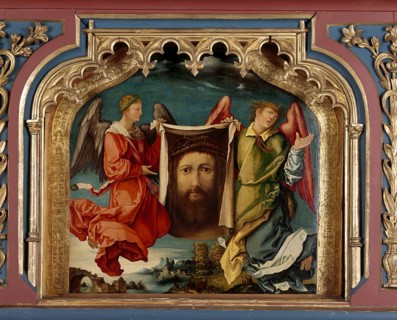 Predella of the Altarpiece of St Anne (Wolf Huber), Christ's sweat cloth 1521, St, Saint, Saint