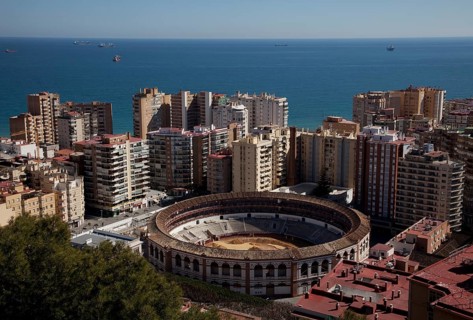 Spain Andalusia Málaga High-rise district at the harbour and bullring 52761a