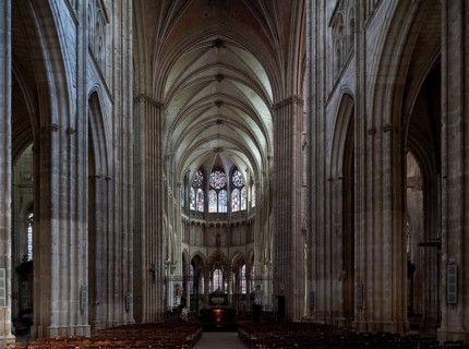 Frankr Auxerre Burgundy Cathedral St-Etienne 70216 Interior to the east Auxerre, Cathedral, St,
