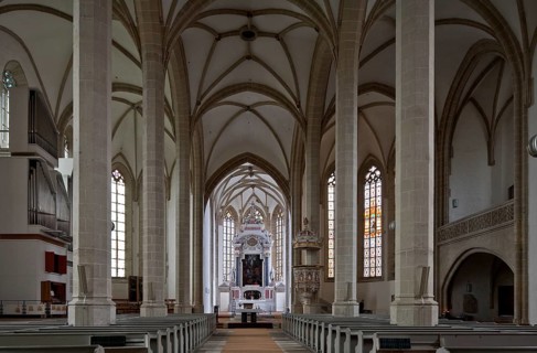 Torgau Stadtkirche St Marien 75516 Interior view to the east three-aisled hall church 13-16th