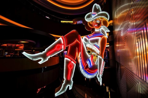 Vegas Vicky Cowgirl, Neon Art, Circa Hotel, Las Vegas, Nevada, USAVegas Vicky Cowgirl, Neon Art,