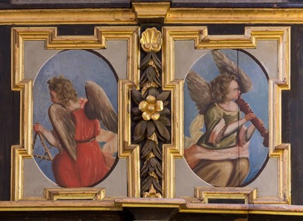 König organ from 1727, Emore with angels playing music, St., Sankt, Saint
