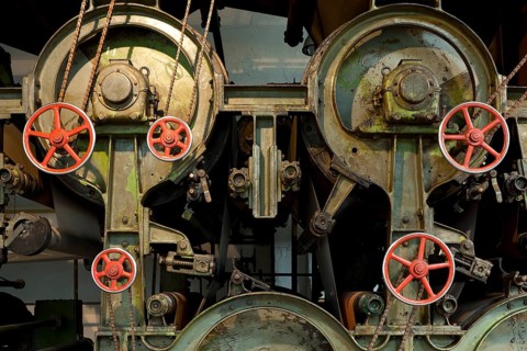 Paper machine PM4 from 1889, forty metres long and five metres high, detail