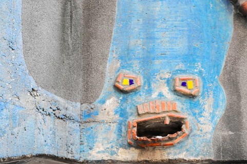 Detail of the coloured façade of the Hundertwasser House, Hundertwasser House, residential