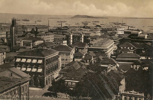 Bird's eye view of Fort from Taj Mahal hotel, Bombay now Mumbai, Maharashtra, India, Asia