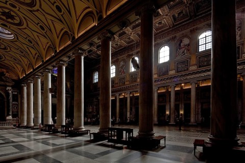 Interior View from the north-eastern to the south-western aisle, architect Giuliano da Sangallo and