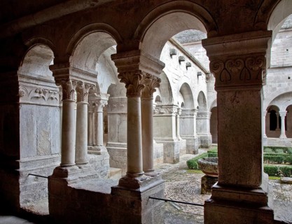 Cistercian monastery founded in 1148, cloister, view from the south to the west wing