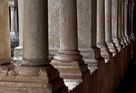 Cistercian monastery founded in 1148, cloister row of columns and pillars