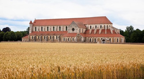 Pontigny Abbey Church Exterior view from the south Built 1145-1206. Largest preserved Cistercian